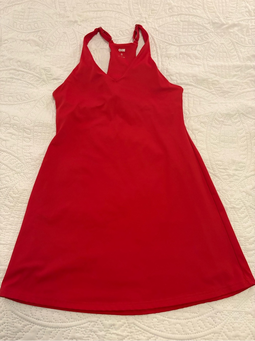HDE Red Tennis Dress Shorts Set S Built In Bra Tenniscore Golf Activewear - Picture 5 of 10